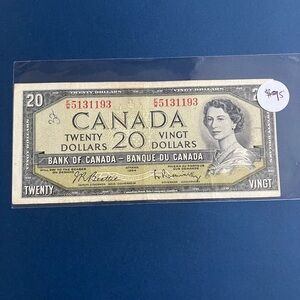 Bank of Canada $20 Banknote 1954